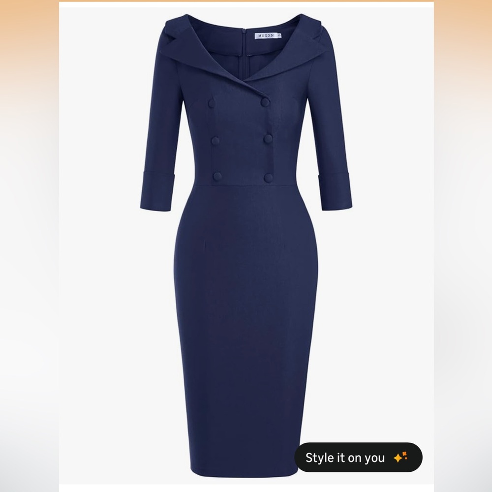 Elegant Navy Blue Women's Dress